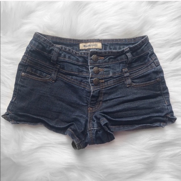 Blue Spice High Waisted Denim Shorts - Picture 1 of 3